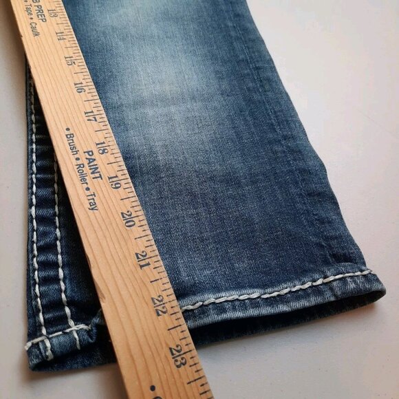 Vigoss Jeans Womens 5/6 Chelsea Capri Thick Stitch Western Cowgirl Rodeo Bling - Picture 13 of 14